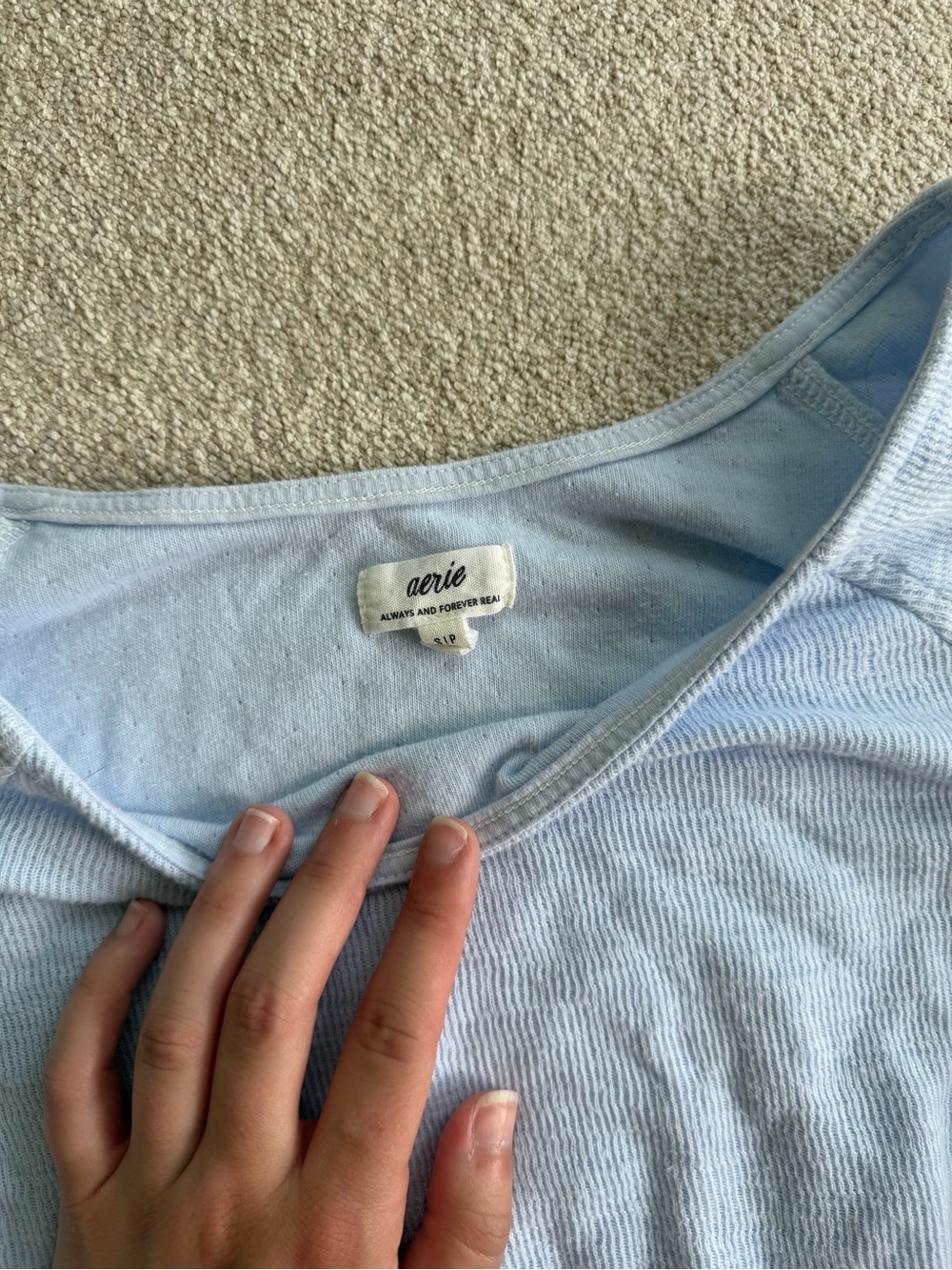 Aerie Baby Blue Cropped Sweater - Picture 3 of 3
